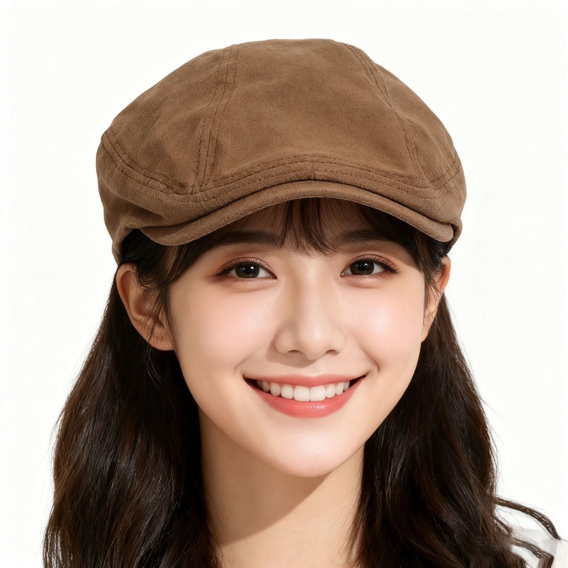 British Vintage Forward Cap, Casual Breathable Solid Color Thin Beret