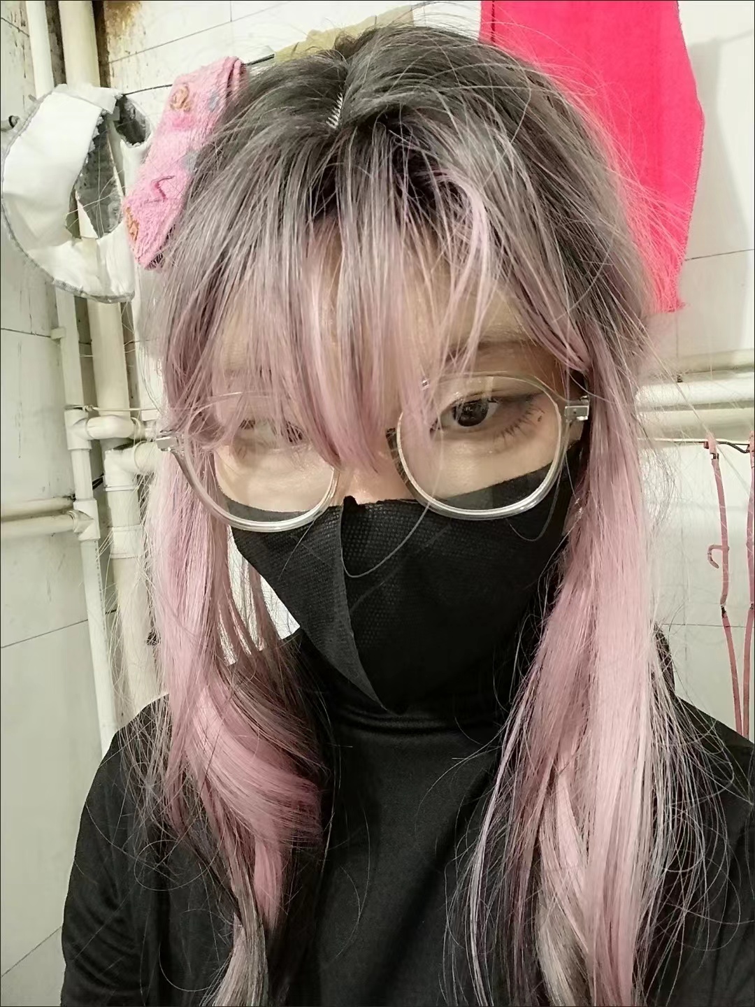 European and American women's pink coffee long curly hair,wig review Tori