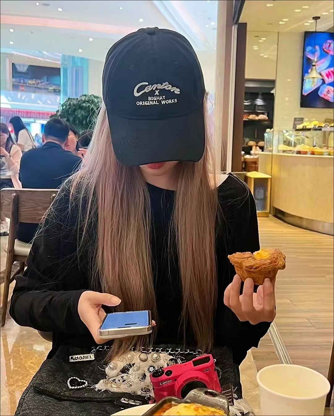 Thin vine pink bangs, long straight hair,wig review Sarah