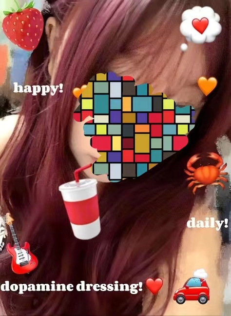 Internet celebrity raspberry red long curly hair,wig review Linda Nguyen