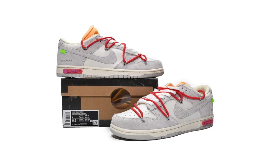 Reps StockX Shoes OFF WHITE x Nike Dunk SB Low The 50 NO.40 White Grey DJ0950-103 ??