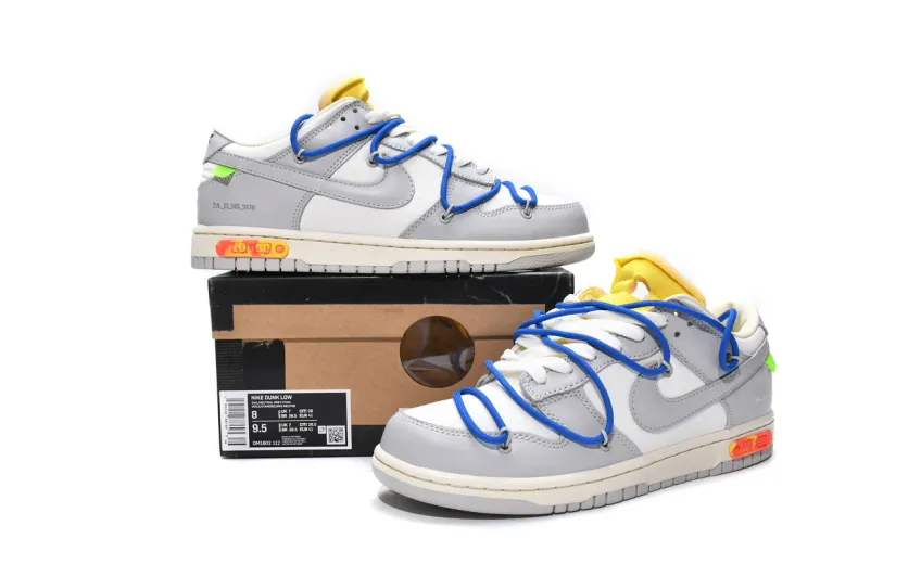Reps StockX Shoes OFF WHITE x Nike Dunk SB Low The 50 NO.10 White Grey DM1602-112??
