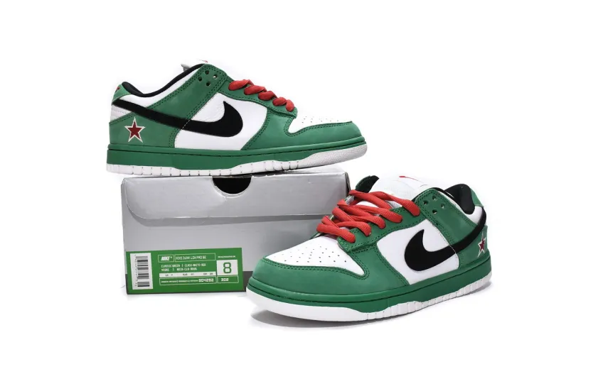 Reps StockX Shoes Nike Dunk SB Low HeineKen Green 304292-302??