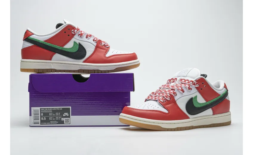 Reps StockX Shoes Frame Skate x Nike SB Dunk Low “Habibi Red White CT2550-600??