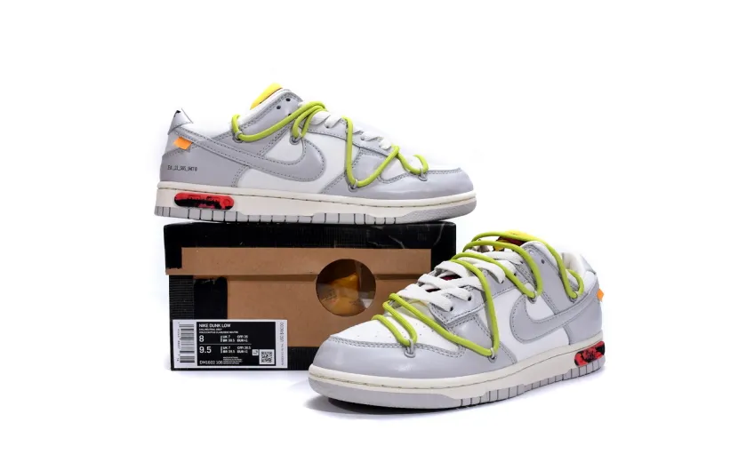 Reps StockX Shoes OFF WHITE x Nike Dunk SB Low The 50 NO.8 White Gray DM1602-106??