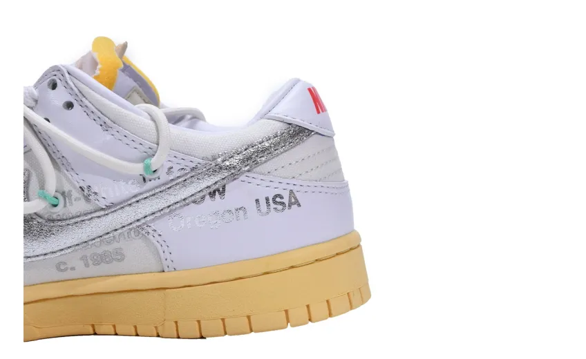 Reps StockX Shoes OFF WHITE x Nike Dunk SB Low The 50 NO.1 Silver White DM1602-127??
