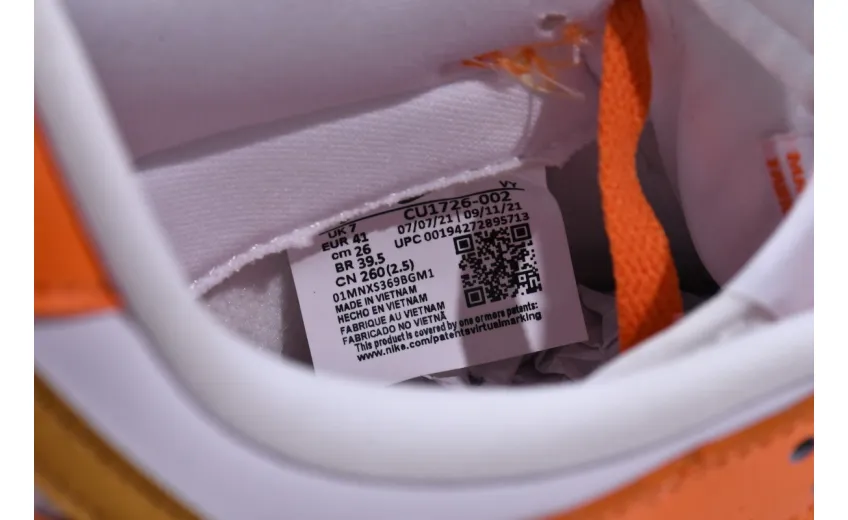 Reps StockX Shoes Nike Dunk Low White/Orange Blaze-Gold CU1726-002??