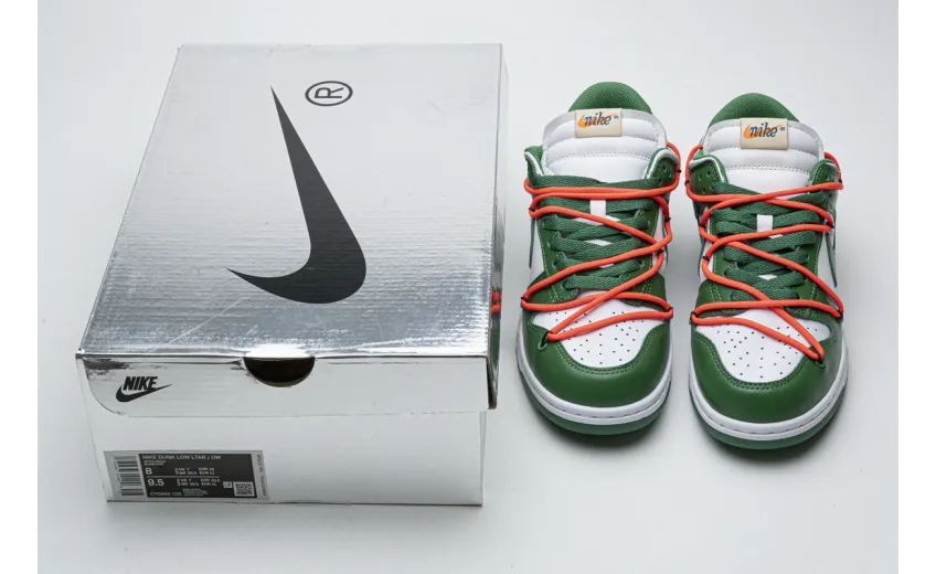 Reps StockX Shoes OFF-WHITE x Nike Dunk SB Low Pine Green CT0856-100??