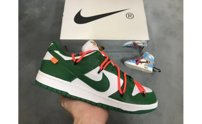 Reps StockX Shoes OFF-WHITE x Nike Dunk SB Low Pine Green CT0856-100??
