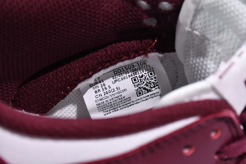 Reps StockX Shoes Nike Dunk Low Dark Beetroot DD1503-108??