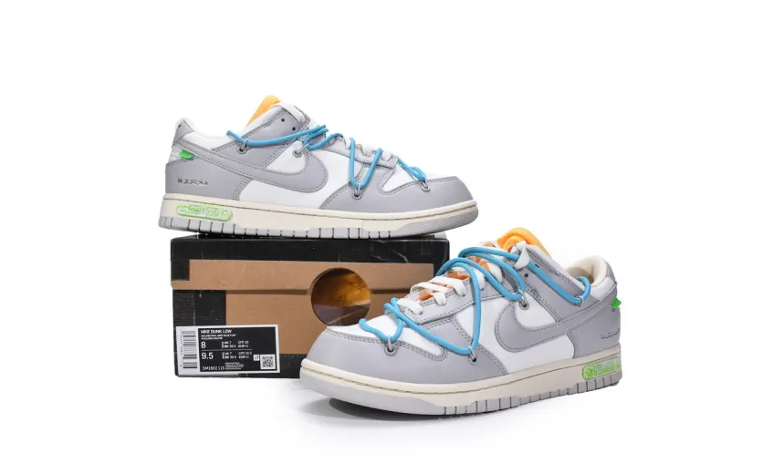 Reps StockX Shoes OFF WHITE x Nike Dunk SB Low The 50 NO.2 White Gray DM1602-115??