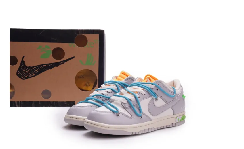 Reps StockX Shoes OFF WHITE x Nike Dunk SB Low The 50 NO.2 White Gray DM1602-115??
