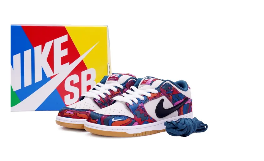 Reps StockX Shoes Parra x Nike SB Dunk Low Pro QS Abstract Art Red Blue DH7695-600??