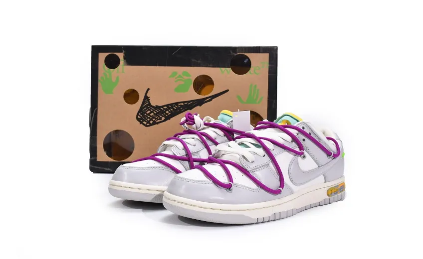 Reps StockX Shoes OFF WHITE x Nike Dunk SB Low The 50 NO.21 White Gray DM1602-100??