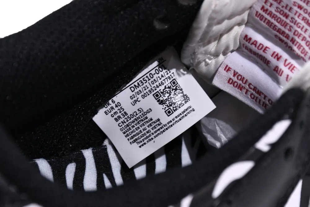 Reps StockX Shoes Quartersnacks x Nike SB Dunk Low Zebra DM3510-001??