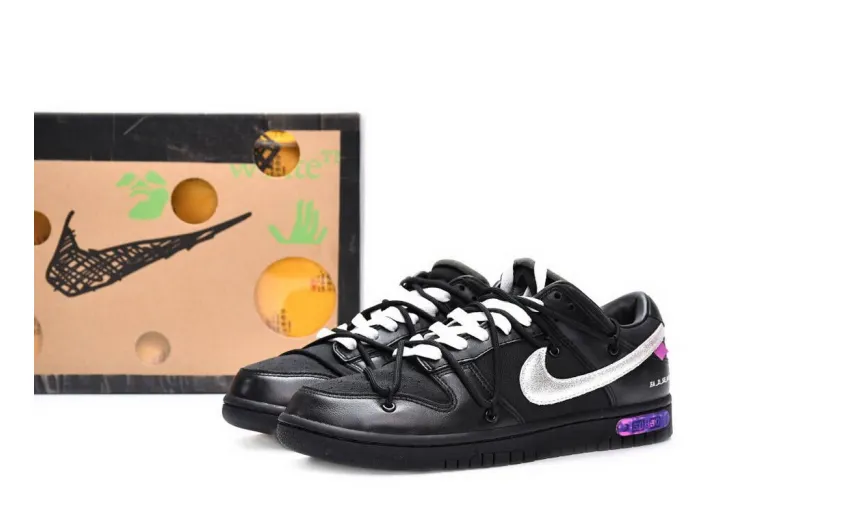 Reps StockX Shoes OFF WHITE x Nike Dunk SB Low The 50 NO.50 Black Silver DM1602-001??