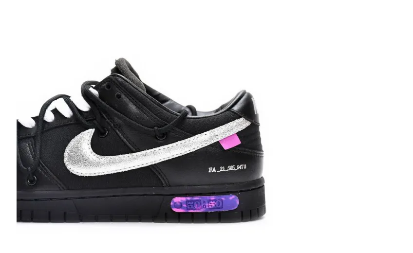 Reps StockX Shoes OFF WHITE x Nike Dunk SB Low The 50 NO.50 Black Silver DM1602-001??