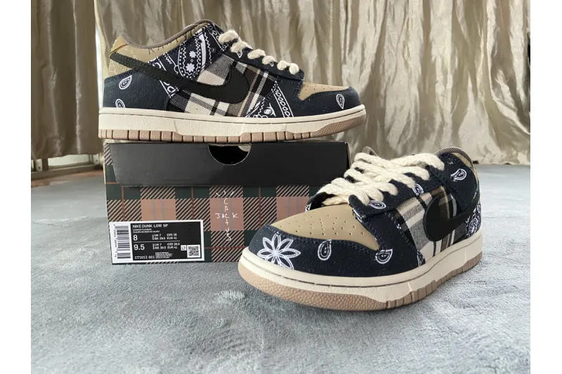Reps StockX Shoes Travis Scott x Nike SB Dunk Low Cashew CT5053-001??