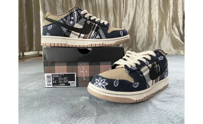 Reps StockX Shoes Travis Scott x Nike SB Dunk Low Cashew CT5053-001??