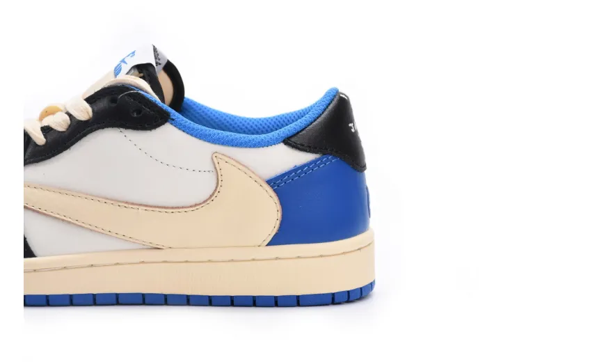 Reps StockX Shoes Travis Scott x Fragment Design x Air Jordan 1 Low Blue Black DM7866-140 ??