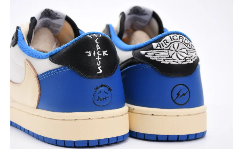Reps StockX Shoes Travis Scott x Fragment Design x Air Jordan 1 Low Blue Black DM7866-140 ??