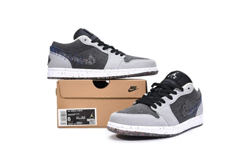Reps StockX Shoes Air Jordan 1 Low SE Crater DM4657-001??