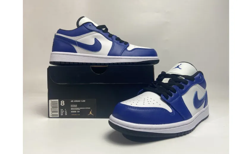 Reps StockX Shoes Air Jordan 1 Low Game Royal White Blue 553558-124??