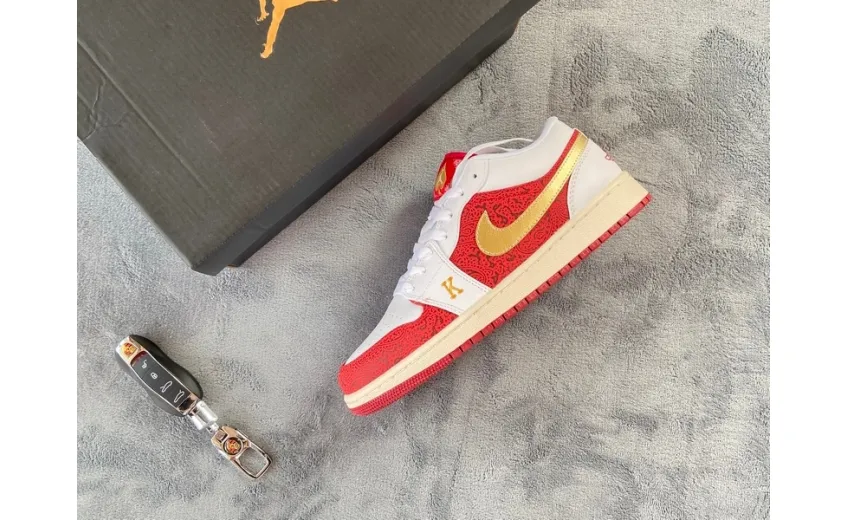 Reps StockX Shoes Air Jordan 1 Low SE“Spades” Gold DJ5185-100??