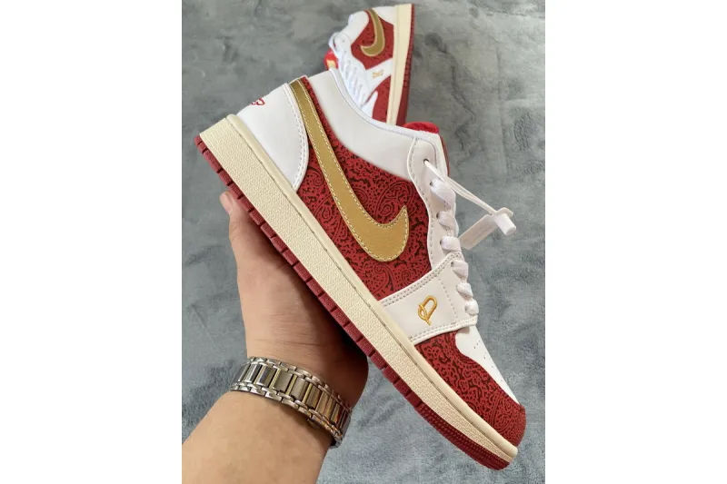 Reps StockX Shoes Air Jordan 1 Low SE“Spades” Gold DJ5185-100??