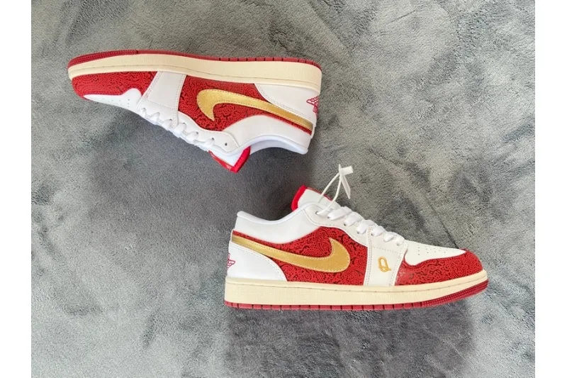 Reps StockX Shoes Air Jordan 1 Low SE“Spades” Gold DJ5185-100??