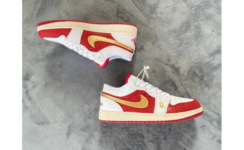 Reps StockX Shoes Air Jordan 1 Low SE“Spades” Gold DJ5185-100??