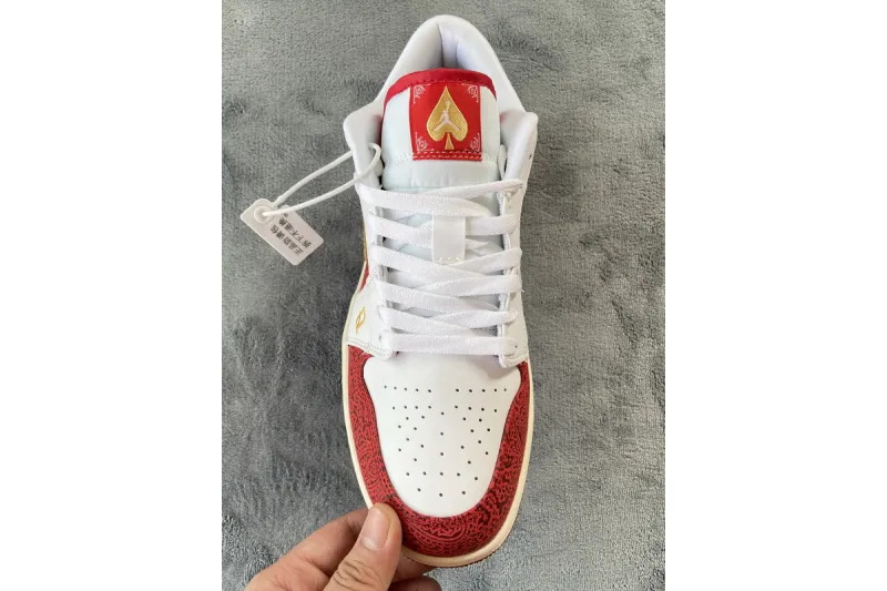 Reps StockX Shoes Air Jordan 1 Low SE“Spades” Gold DJ5185-100??