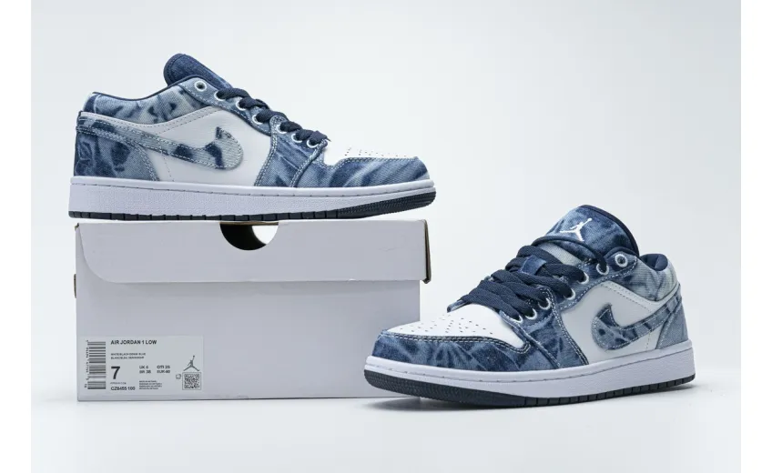 Reps StockX Shoes Air Jordan 1 Low SE Washed Denim CZ8455-100??