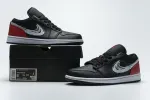Reps StockX Shoes Air Jordan 1 Low Brushstroke Swoosh Black Red DA4659-001??