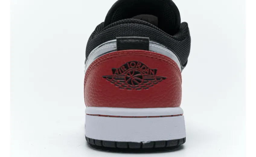 Reps StockX Shoes Air Jordan 1 Low Brushstroke Swoosh Black Red DA4659-001??