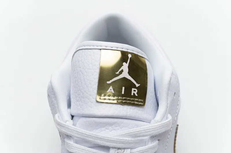 Reps StockX Shoes Air Jordan 1 Low White Metallic Gold CZ4776-100??