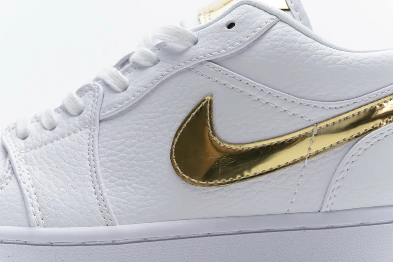 Reps StockX Shoes Air Jordan 1 Low White Metallic Gold CZ4776-100??