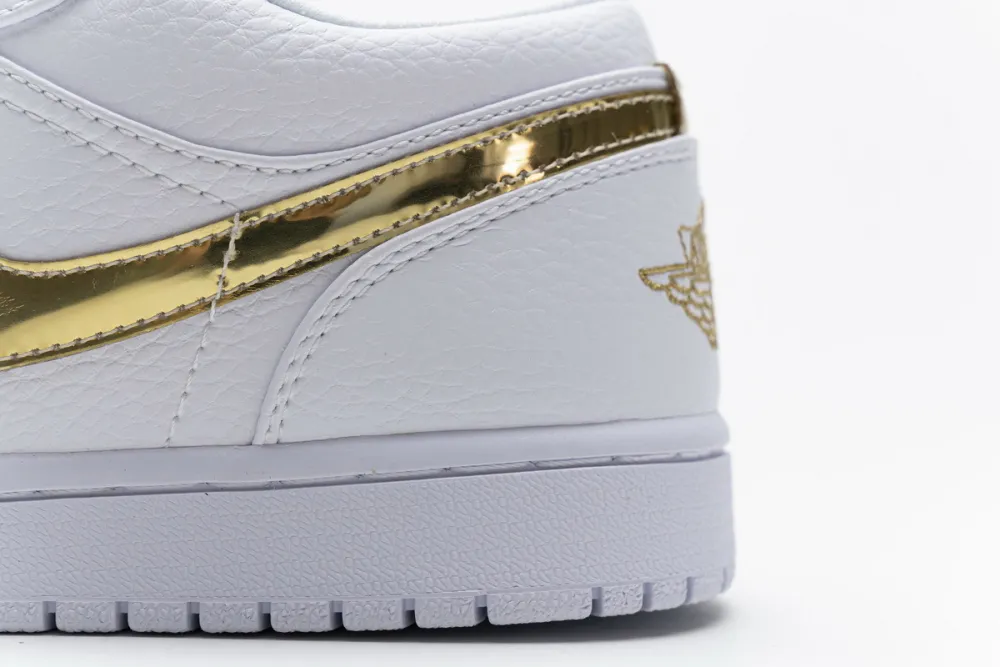 Reps StockX Shoes Air Jordan 1 Low White Metallic Gold CZ4776-100??