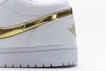 Reps StockX Shoes Air Jordan 1 Low White Metallic Gold CZ4776-100??