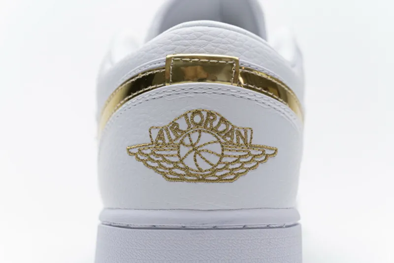 Reps StockX Shoes Air Jordan 1 Low White Metallic Gold CZ4776-100??