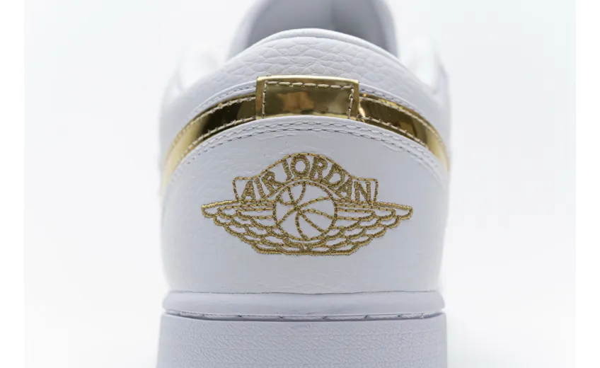 Reps StockX Shoes Air Jordan 1 Low White Metallic Gold CZ4776-100??