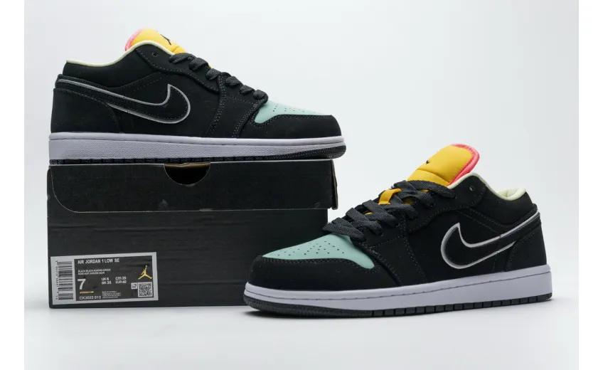 Reps StockX Shoes Air Jordan 1 Low SE Pink Orange Blue CK3022-013??