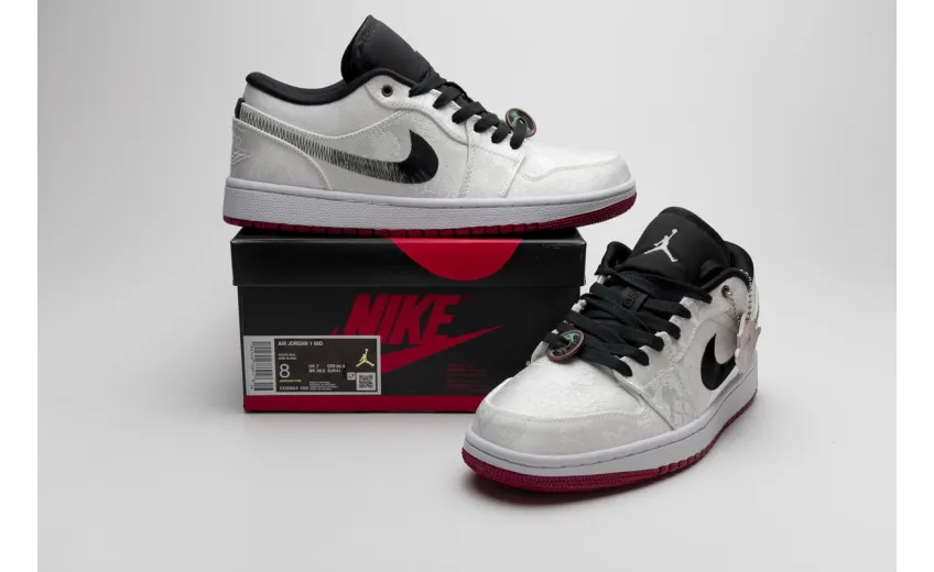 Reps StockX Shoes Edison Chen x Air Jordan 1 Low SE “Fearless” White CU2804-100??