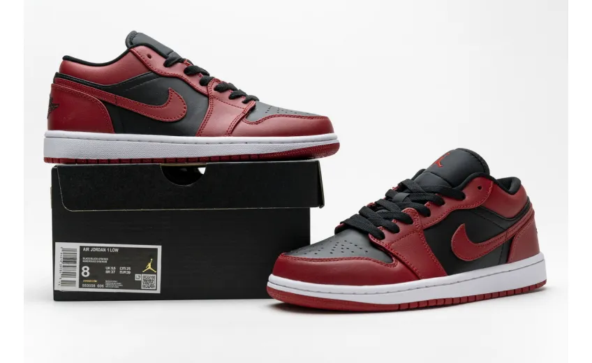 Reps StockX Shoes Air Jordan 1 Low Varsity Red 553558-606 ??