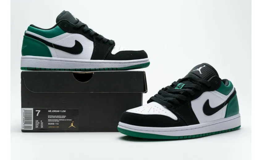 Reps StockX Shoes Air Jordan 1 Low Mystic Green 553558-113??