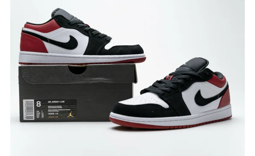 Reps StockX Shoes Air Jordan 1 Low Black Toe 553558-116??