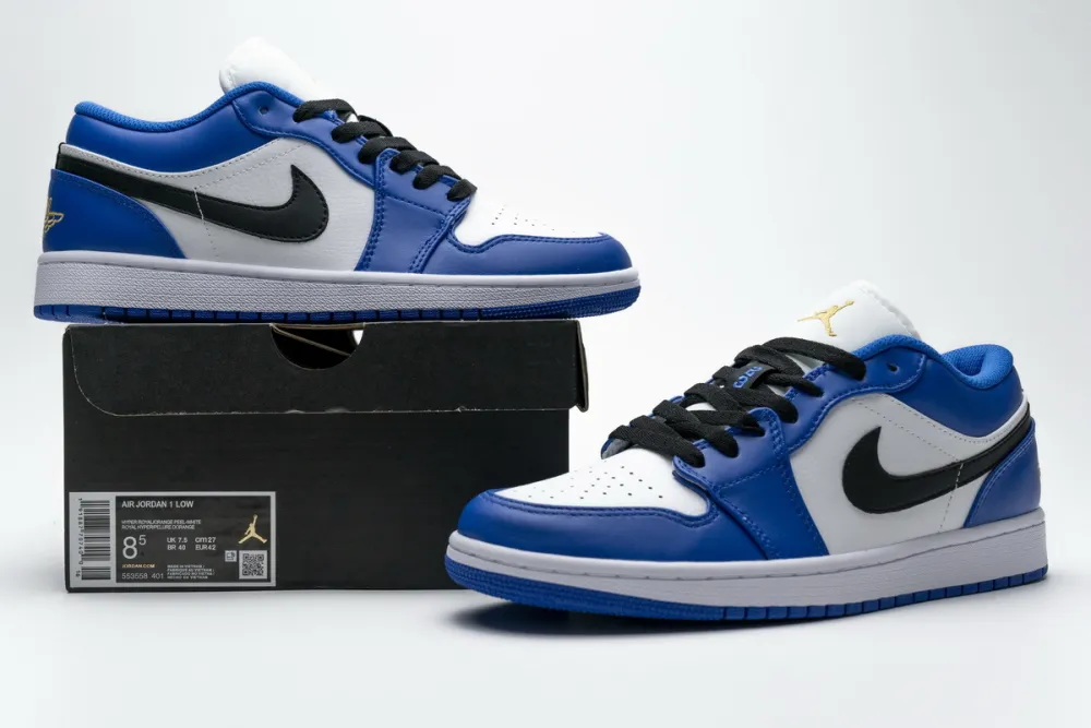 Reps StockX Shoes Air Jordan 1 Low “Hyper Royal” White Blue 553558-401??
