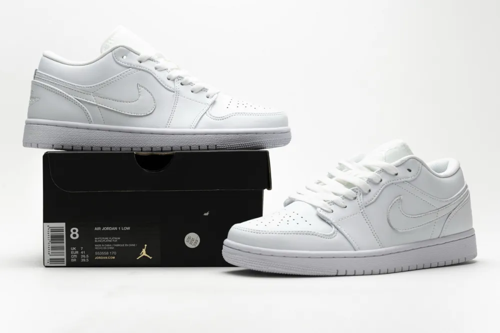 Reps StockX Shoes Air Jordan 1 Low White Pure Platnium 553558-170??