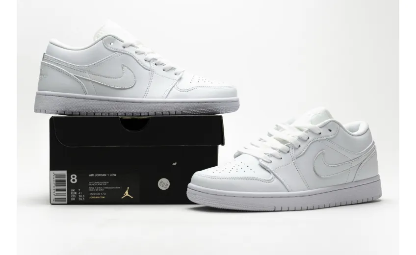 Reps StockX Shoes Air Jordan 1 Low White Pure Platnium 553558-170??