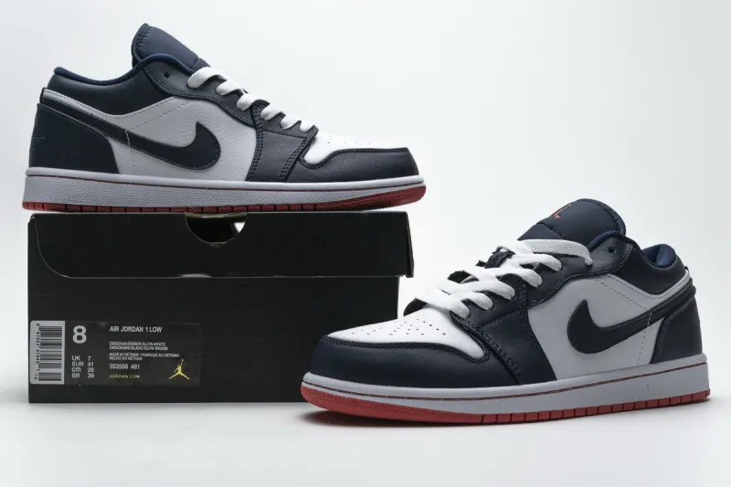 Reps StockX Shoes Air Jordan 1 Low Obsidian Ember Glow 553558-481??